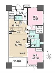 ザ・パークハウス浅草橋西レジデンス 2LDKの間取図画像