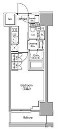 ザ・パークハビオ新御徒町 1Kの間取図画像