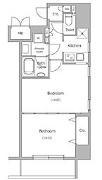 RESIDIA神田岩本町2 2Kの間取図画像