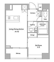 BPRレジデンス蔵前 1LDKの間取図画像