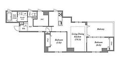 フォレシティ蔵前 2LDKの間取図画像