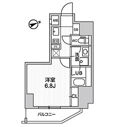 GRAACIAPLACEASAKUSABASHI 1Kの間取図画像
