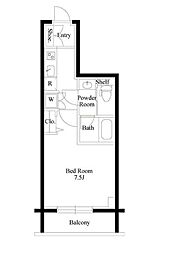 PASEO上野御徒町 1Kの間取図画像