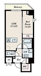 PASEO上野御徒町 1LDKの間取図画像