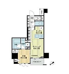 ライオンズ蔵前レジデンス 1DKの間取図画像