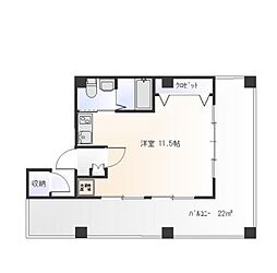 RITZお茶の水ビル1 ワンルームの間取図画像