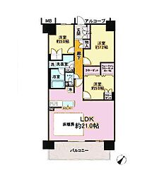 ザ・ガーデンアイル 3LDKの間取図画像