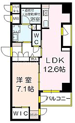 シャーメゾン上町台 1LDKの間取図画像