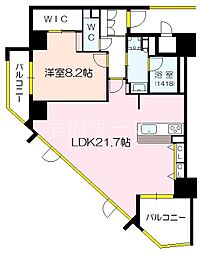 アトラクシア江戸堀 1LDKの間取図画像