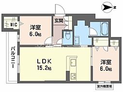 パール壽 2LDKの間取図画像