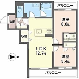 パール壽 2LDKの間取図画像