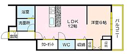 メゾンエスポワール 1LDKの間取図画像