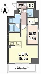 アミコート 瓦屋町 1LDKの間取図画像