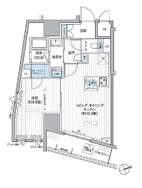 栖-すみか-浅草蔵前 901｜東京都台東区駒形１丁目(賃貸マンション1LDK・9階・42.49㎡)の写真 その2