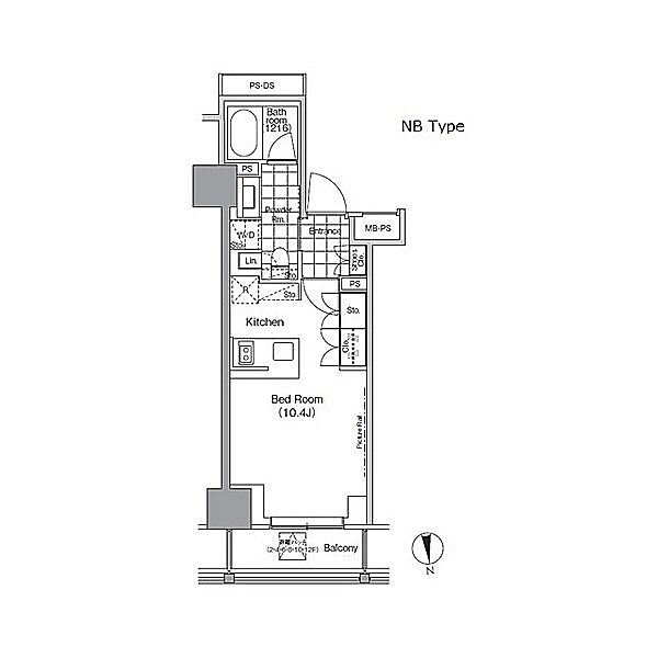 パークハビオ門前仲町 608｜東京都江東区深川２丁目(賃貸マンション1R・6階・27.34㎡)の写真 その2