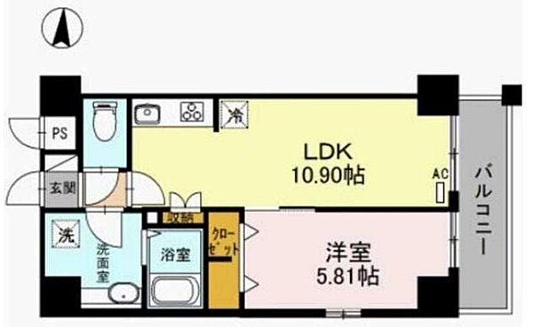 シャルム亀戸 603｜東京都江東区亀戸７丁目(賃貸マンション1LDK・6階・41.83㎡)の写真 その2