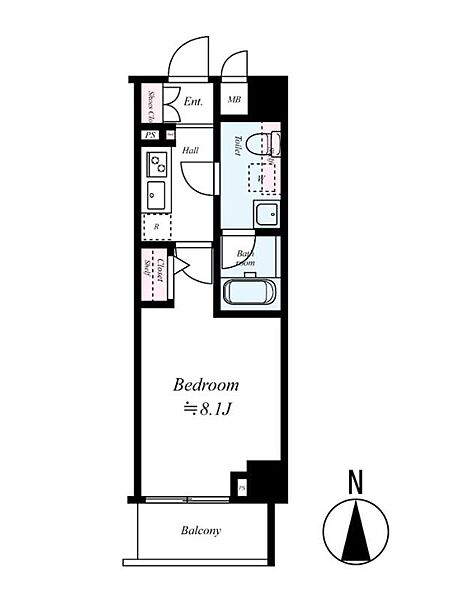 グランドコンシェルジュ亀戸 806｜東京都江東区亀戸４丁目(賃貸マンション1K・8階・25.65㎡)の写真 その2