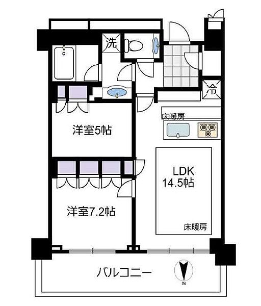 ザ・パークハウス晴海タワーズクロノレジデンス 47F｜東京都中央区晴海２丁目(賃貸マンション2LDK・47階・62.29㎡)の写真 その2