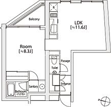 カスタリア渋谷櫻丘 701 ｜ 東京都渋谷区桜丘町29-21（賃貸マンション1LDK・7階・45.79㎡） その2