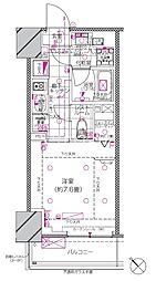 ピアース赤坂 9階1Kの間取り