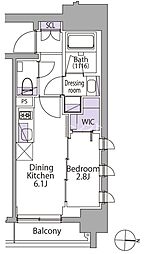 イプセ目黒駒場 3階1DKの間取り