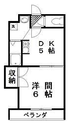 ライフスペースエルム 1DKの間取図画像