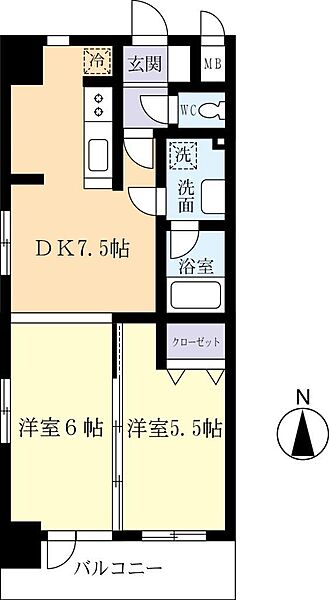 ｗｉｌｌＤｏ桜川 1001｜茨城県水戸市中央1丁目(賃貸マンション2DK・10階・44.17㎡)の写真 その2