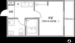 東武野田線 七里駅 徒歩9分の賃貸アパート 3階1Kの間取り