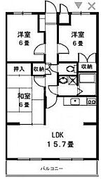 JR川越線 西大宮駅 徒歩13分の賃貸マンション 1階3LDKの間取り