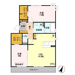 JR京浜東北・根岸線 大宮駅 バス20分 西中野下車 徒歩11分の賃貸アパート 3階2LDKの間取り
