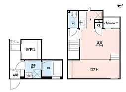 ＣＢ指扇ナコ 2階1Kの間取り
