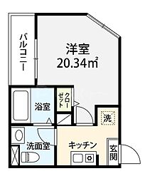 チェルシークロイスターズ 1階1Kの間取り