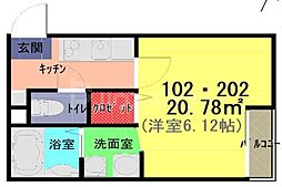 間取図画像 1K