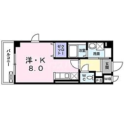 アストル領家 1Kの間取図画像