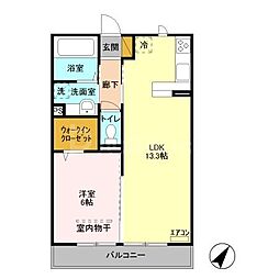 本郷の杜マルン 1LDKの間取図画像