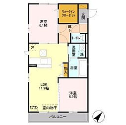 D-room西本郷 2LDKの間取図画像