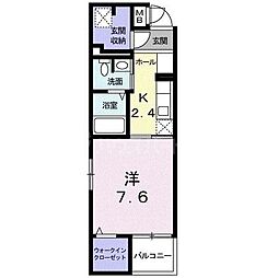 TMガーデン2 1Kの間取図画像