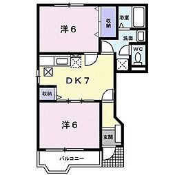ヴァルト・C 2DKの間取図画像