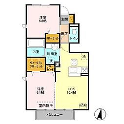 メゾンサクラ 2LDKの間取図画像