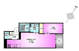 REGALEST響 1LDKの間取図画像