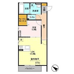 プラド大宮 1LDKの間取図画像