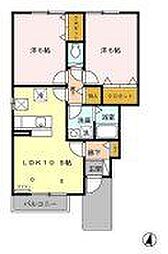 クレアールB 2LDKの間取図画像