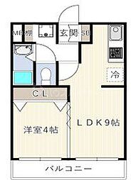 ウィンベルデュエット大宮NO13 1DKの間取図画像