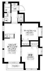 プレジール南与野 1SLDKの間取図画像