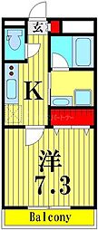 シティカレント大宮仲町 1Kの間取図画像