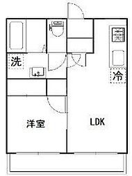 WADAビル11 1LDKの間取図画像