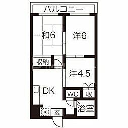 斎藤マンション 3DKの間取図画像
