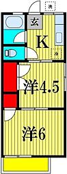 シティハイムハイツオグラ 2Kの間取図画像