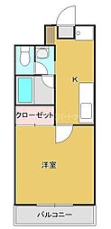 グランツハウゼン 1Kの間取図画像
