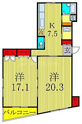 寿まこビル 2Kの間取図画像